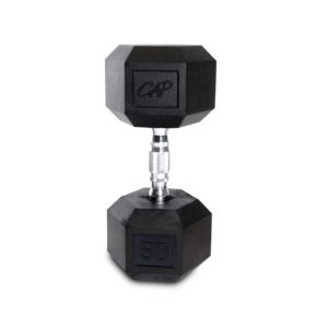 CAP RUBBER COATED HEX DUMBBELL 50 LB
