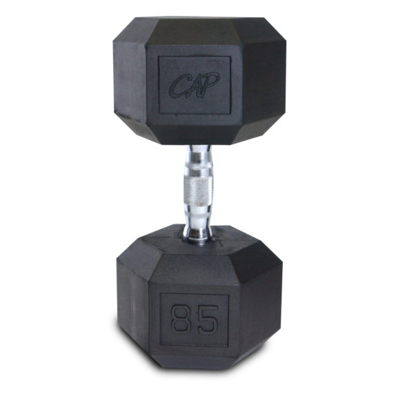 CAP RUBBER COATED HEX DUMBBELL 85 LB
