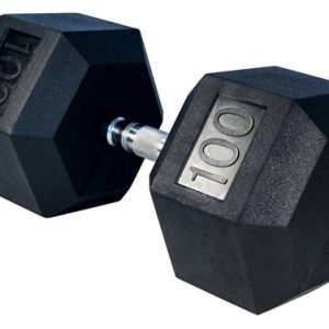 100LBS Rubber Dumbbell