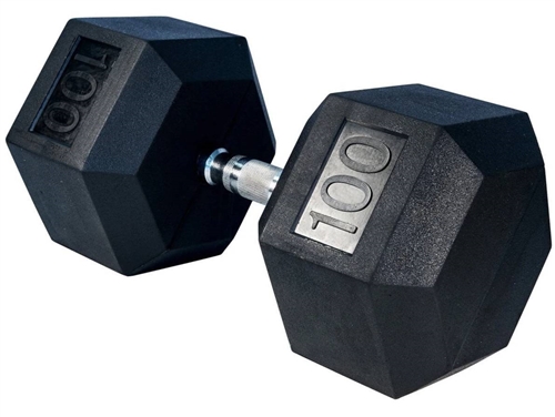 100LBS Rubber Dumbbell
