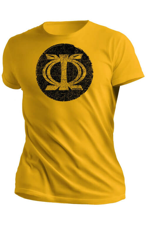 Powertec T-Shirt - Yellow - Distressed Wawa Aba Logo